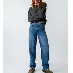 Amo Patsy Seamed Tapered Straight Leg Jeans Enchanted Wash size 25